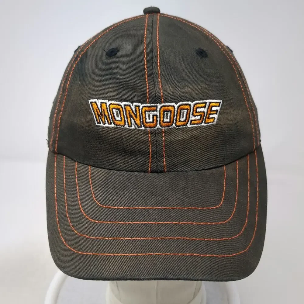 Mongoose Baseball Cap Black Orange White One Size Mascot Contrast Stitching Hat